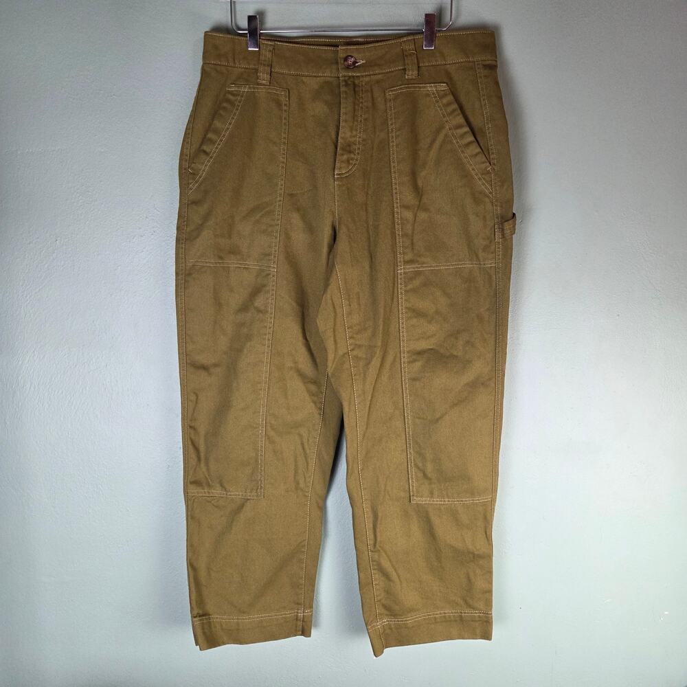Old Navy Womens 14 High Rise Straight Utility Pants Satin Moss